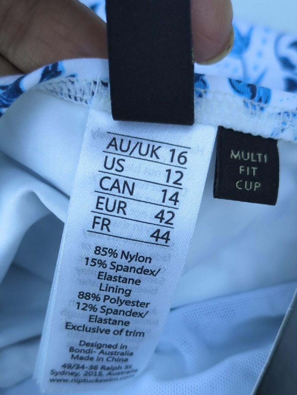 Nautuck Women's Swim White & Blue Floral One-Piece Swimsuit, Size 12 - Picture 8 of 11